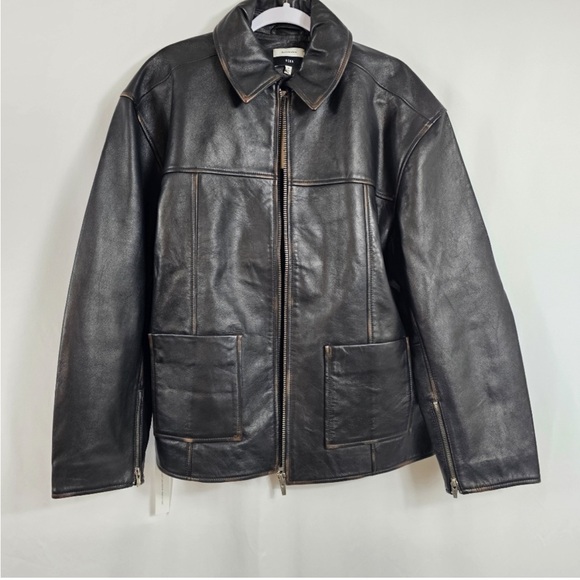 NWOT Veda Bennett Oversized Leather Bomber - Picture 4 of 13